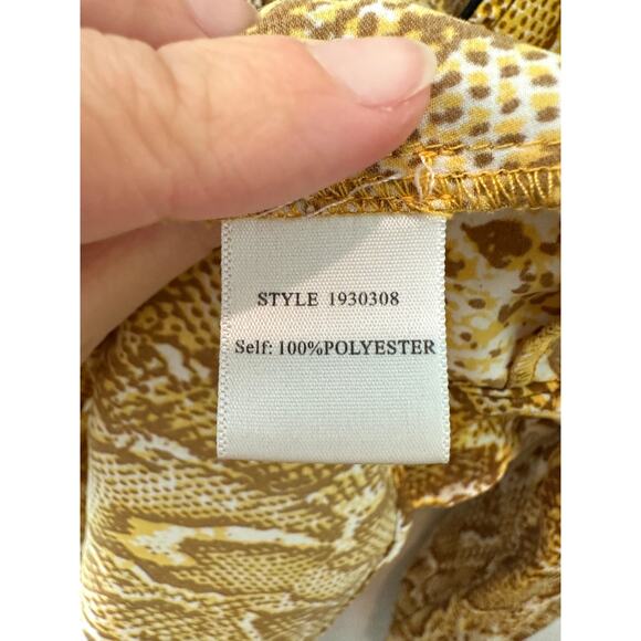 ANTHROPOLOGIE Current Air Snakeskin Blouse Animal Print VNeck Long Sleeve Medium - Picture 6 of 7